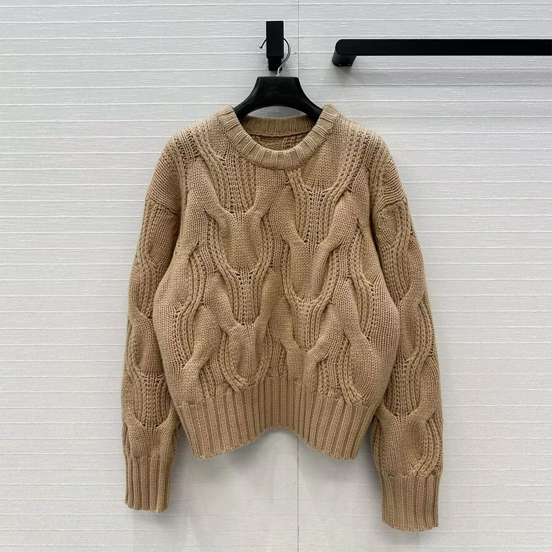 New Autumn Fashion Vintage 3D Twist Crochet Wool Cashmere Knit Pullover Women O-neck Long Sleeve Casual Loose Sweater Jumper
New Autumn Fashion Vintage 3D Twist Crochet Wool Cashmere Knit Pullover Women O-neck Long Sleeve Casual Loose Sweater Jumper