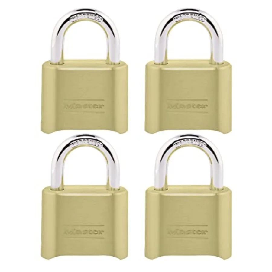 Gold Combination Padlock, Gate Lock for Outdoor Fence or Shed, Small Lock with Customizable Code for Indoor or Outdoor Storage,
Gold Combination Padlock, Gate Lock for Outdoor Fence or Shed, Small Lock with Customizable Code for Indoor or Outdoor Storage,