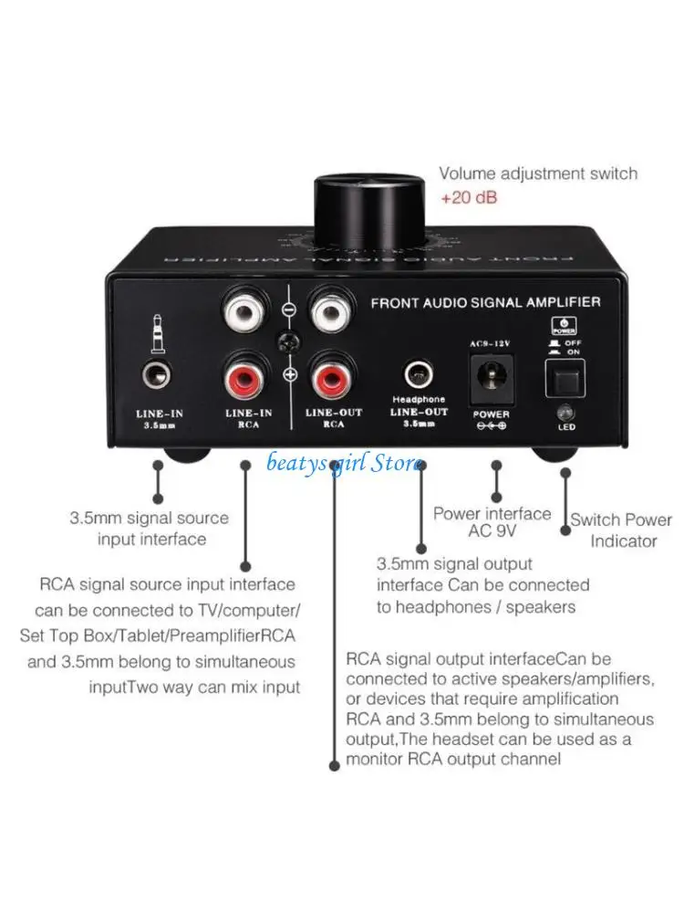 C7AB 2 in 2 Out Stereo Sound Preamp Amplifiers Headphones Amplifiers Board 3.5MM Volumes Control Amplifiers
C7AB 2 in 2 Out Stereo Sound Preamp Amplifiers Headphones Amplifiers Board 3.5MM Volumes Control Amplifiers