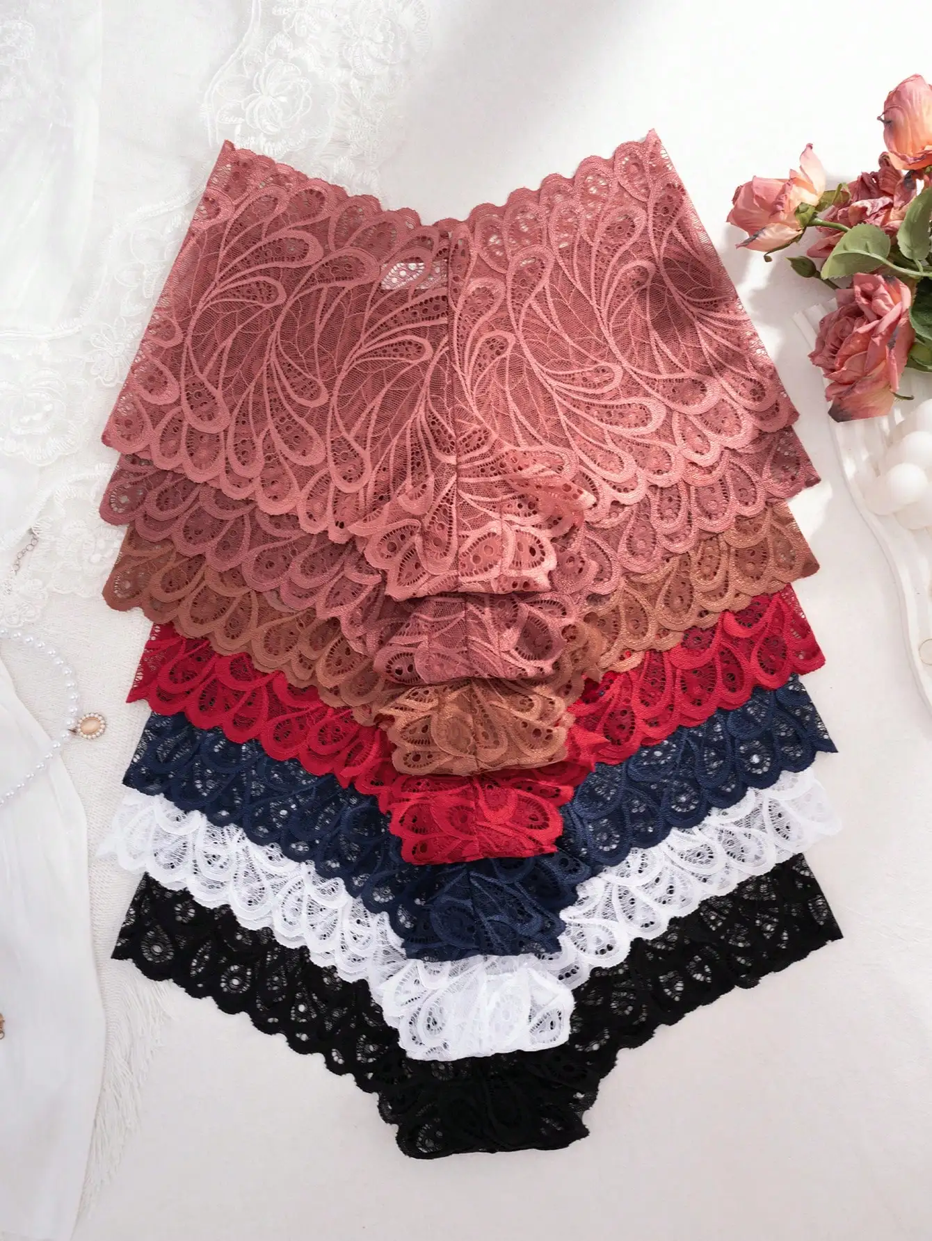 7Pcs Women Peacock Feather Hollow Lace Boy Shorts Wide Elastic Waist Anti-Ride Safety Underwear Anti-Chafing Under Skirt Panties
7Pcs Women Peacock Feather Hollow Lace Boy Shorts Wide Elastic Waist Anti-Ride Safety Underwear Anti-Chafing Under Skirt Panties
