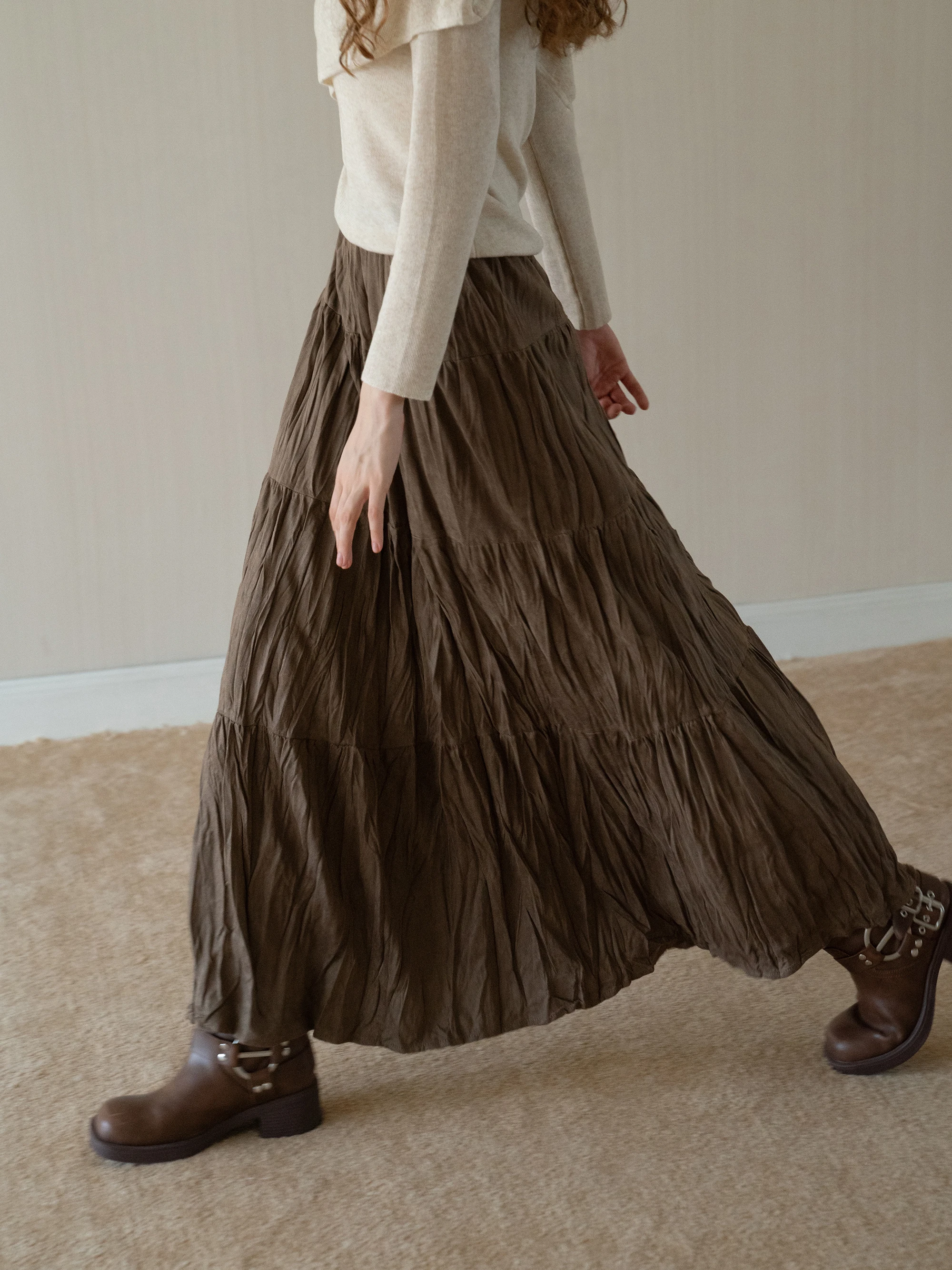 Eggka Faux Velvet Pleated Elastic Waist f Skirt Draped Vintage Commute A-Line Long Skirt Women's Casual Polyester Fiber
Eggka Faux Velvet Pleated Elastic Waist f Skirt Draped Vintage Commute A-Line Long Skirt Women's Casual Polyester Fiber