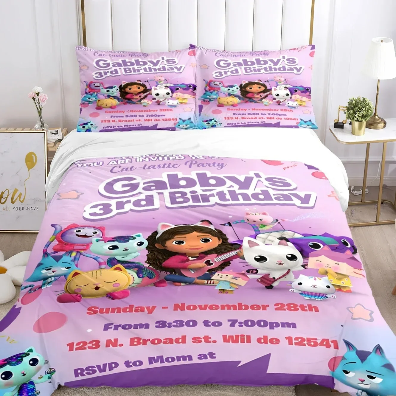 Gabby's dollhouse Kawaii 3D NEW Duvet Cover Pillowcase Bedding Set Adult Girl Bedroom Decoration Children Single Double Large
Gabby's dollhouse Kawaii 3D NEW Duvet Cover Pillowcase Bedding Set Adult Girl Bedroom Decoration Children Single Double Large