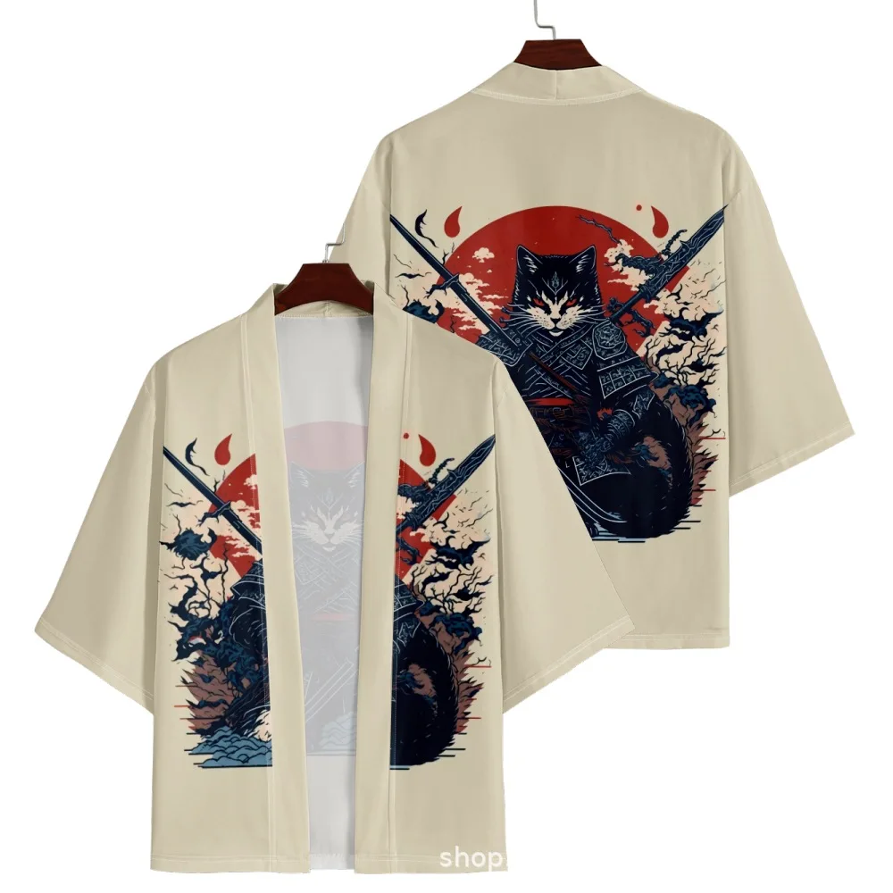 Fashion Cartoon Cat Warrior Print Kimono Japanese Style Women Men Streetwear Beach Cardigan Cosplay Haori Shirts
Fashion Cartoon Cat Warrior Print Kimono Japanese Style Women Men Streetwear Beach Cardigan Cosplay Haori Shirts