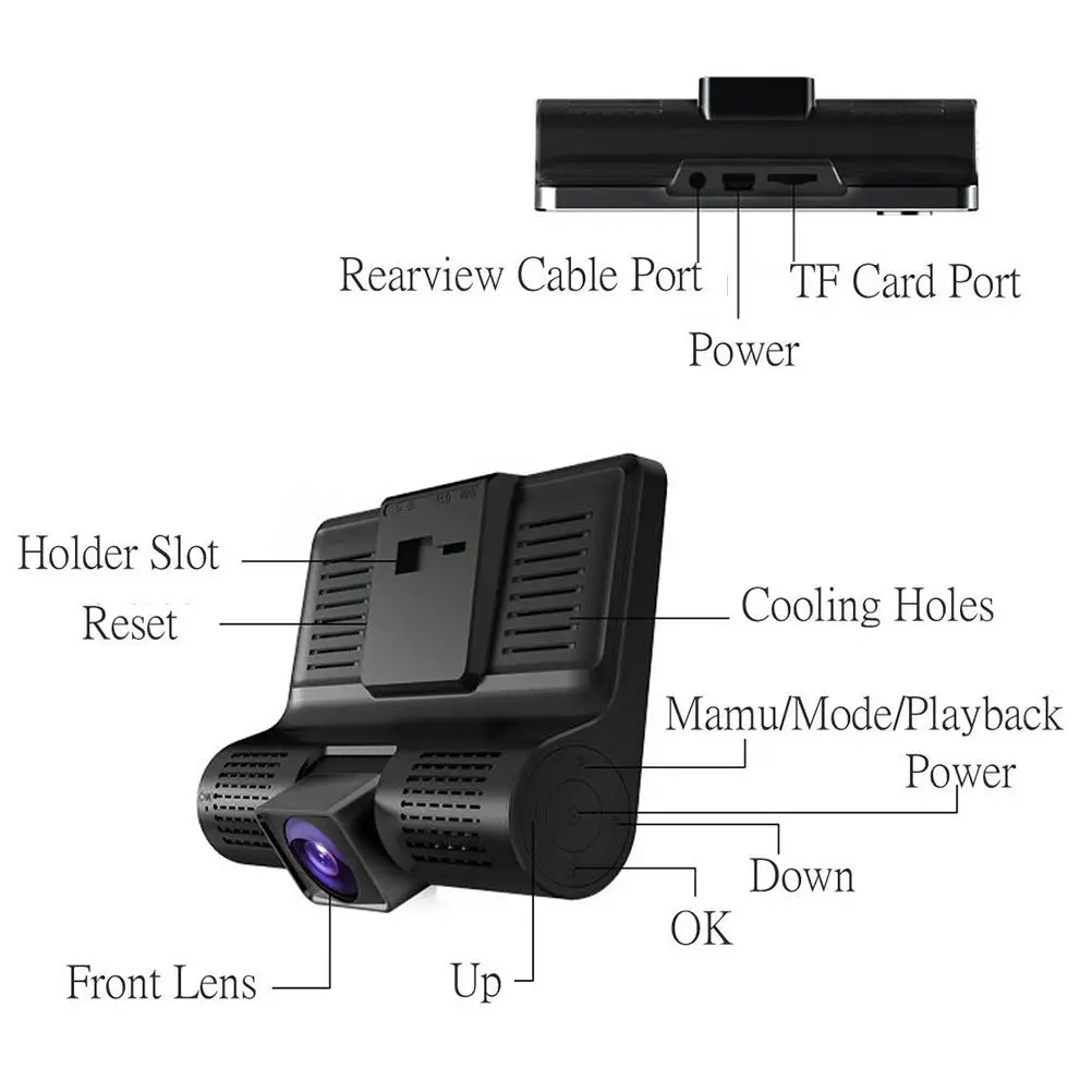 4 Inch 3 Lens Vehicle Car DVR Dash Cam Three-way Video Recorder Rearview Camera G-sensor (Black)
4 Inch 3 Lens Vehicle Car DVR Dash Cam Three-way Video Recorder Rearview Camera G-sensor (Black)