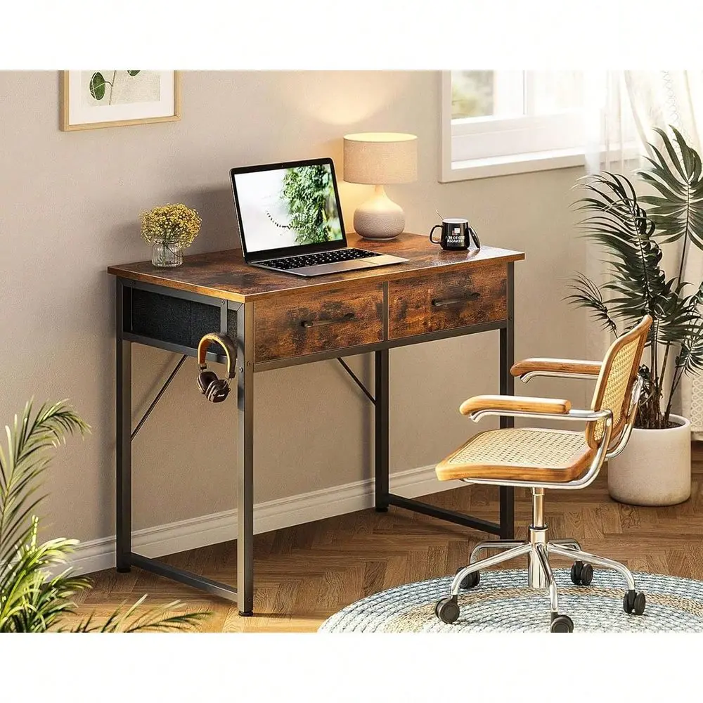Inch Small Office Computer Desk With 2 Drawers Headphone Hook Compact Writing Desk For Home Office, Work, Modern SpaceSaving De
Inch Small Office Computer Desk With 2 Drawers Headphone Hook Compact Writing Desk For Home Office, Work, Modern SpaceSaving De