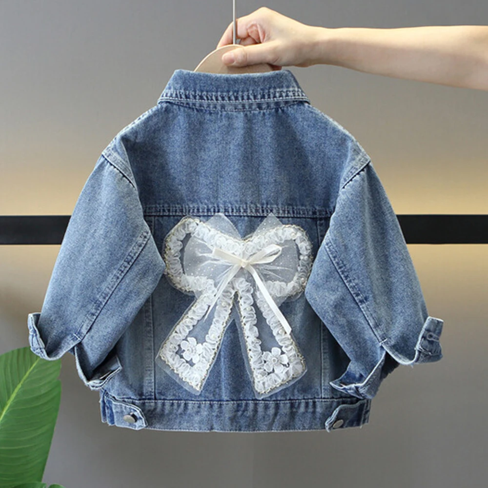Girls Denim Jackets With Pockets Denim Spring and autumn Jackets Lace Bow decorate kid Long Sleeves Jackets teenager
Girls Denim Jackets With Pockets Denim Spring and autumn Jackets Lace Bow decorate kid Long Sleeves Jackets teenager