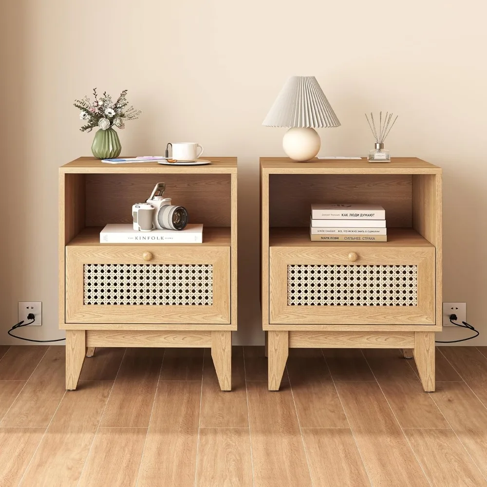 Bed Side Tables of 2 with Charging Station Wood Farmhouse Nightstands Set of 2 with USB and Type-C Ports for Bedroom Oak
Bed Side Tables of 2 with Charging Station Wood Farmhouse Nightstands Set of 2 with USB and Type-C Ports for Bedroom Oak