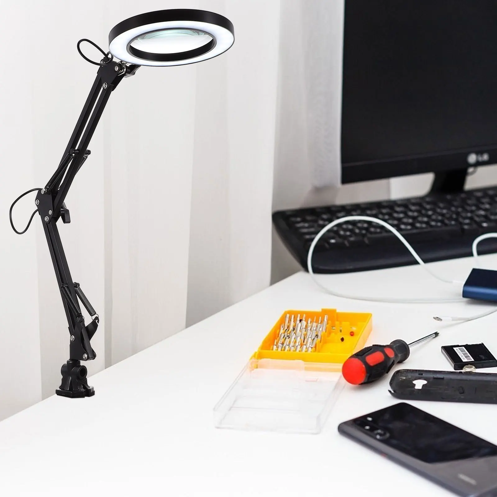 1Set Magnifying Lamp Desktop LED Foldable Adjustable Angle Multi-Function Magnifier Light for Maintenance Beauty and Daily Use
1Set Magnifying Lamp Desktop LED Foldable Adjustable Angle Multi-Function Magnifier Light for Maintenance Beauty and Daily Use