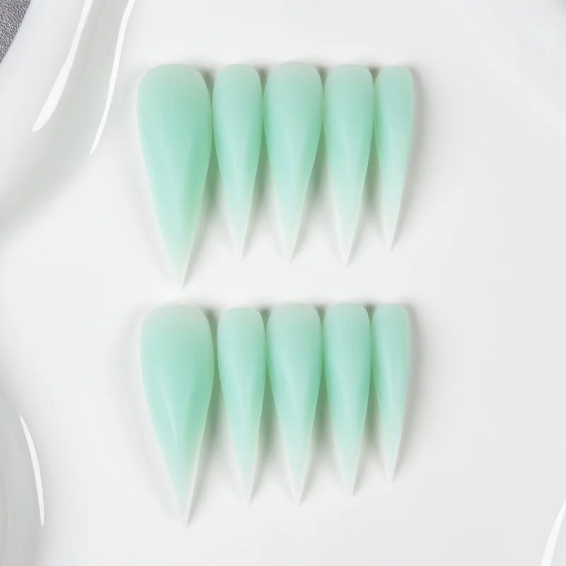 Super Long Stiletto Press On Nails Mint Green White Gradient Matte Fake Nails Plain Handmade Reusable False Nail Tips Summer Fre
Super Long Stiletto Press On Nails Mint Green White Gradient Matte Fake Nails Plain Handmade Reusable False Nail Tips Summer Fre