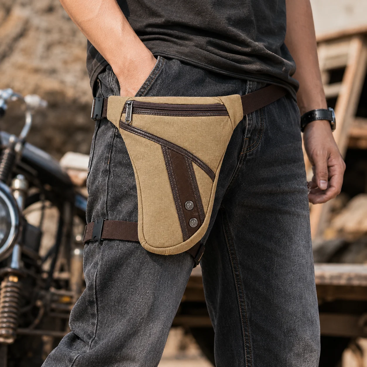 Men's Canvas Thigh Bag Multi-Functional Waist Pack Motorcycle Leg Pouch Outdoor Travel Hiking Crossbody Bag
Men's Canvas Thigh Bag Multi-Functional Waist Pack Motorcycle Leg Pouch Outdoor Travel Hiking Crossbody Bag
