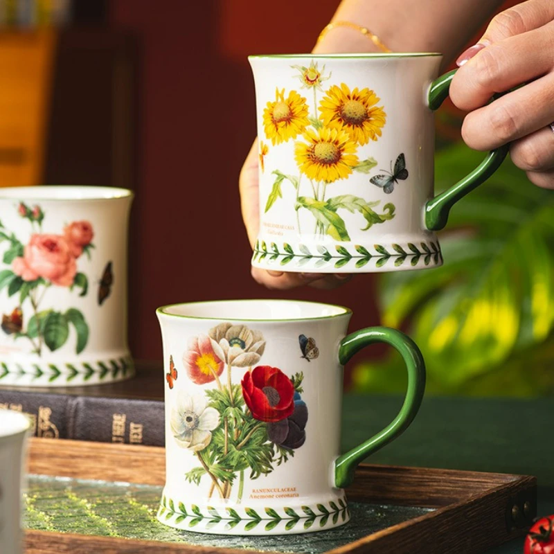 Pastoral Ceramic Coffee Cup Hand Painted Floral Teacup Creative High Temperature Resistant Household Office Breakfast Milk Cup 
Pastoral Ceramic Coffee Cup Hand Painted Floral Teacup Creative High Temperature Resistant Household Office Breakfast Milk Cup