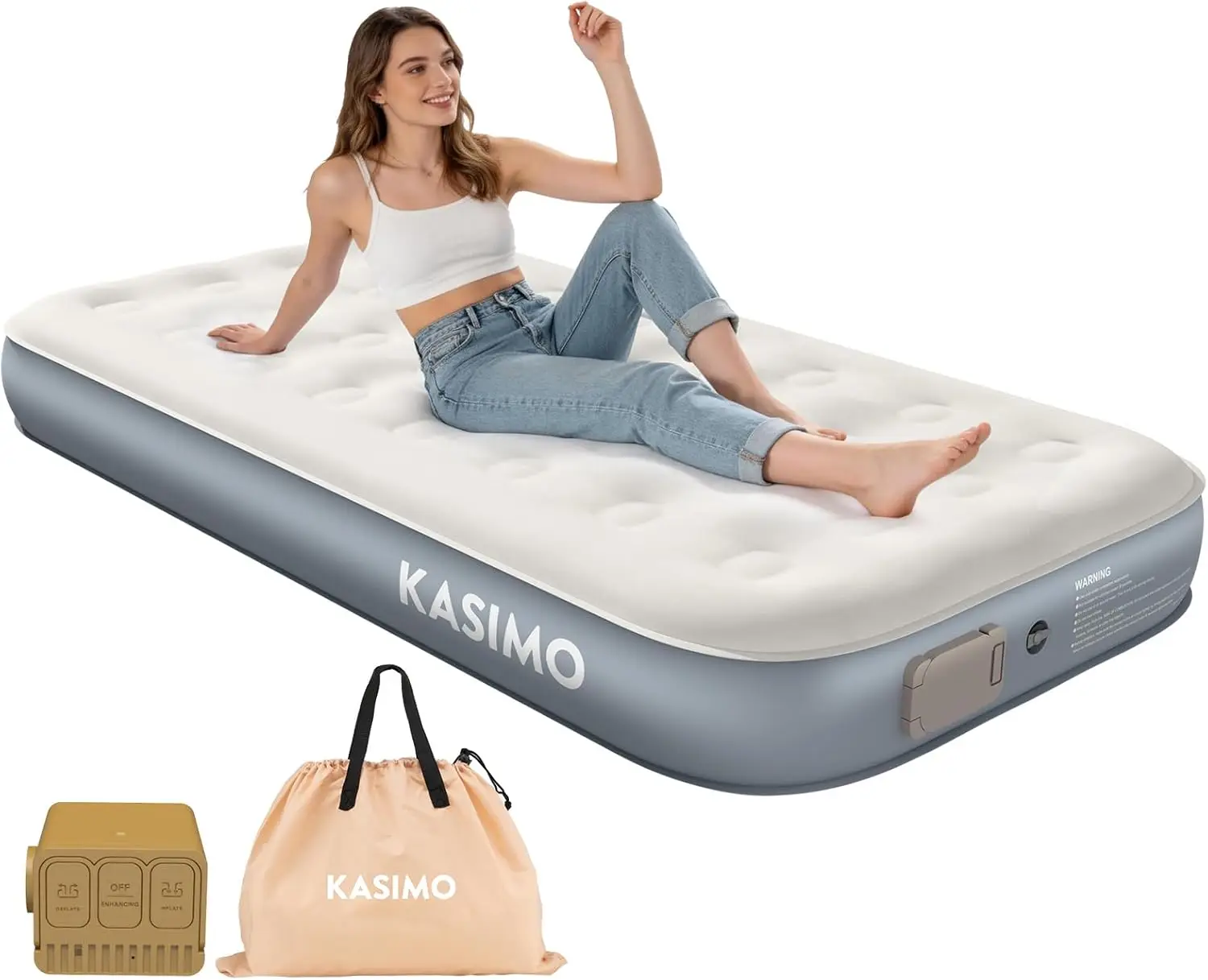 Twin Air Mattress with Built-in Battery Pump, Inflatable Bed for Camping Home
Twin Air Mattress with Built-in Battery Pump, Inflatable Bed for Camping Home