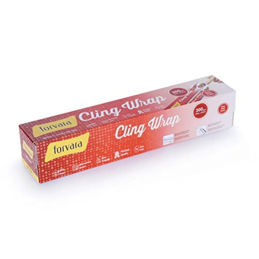 Cling Wrap Non-PVC Plastic Wrap for Food - 300 Square Foot Roll with Slide Cutter
Cling Wrap Non-PVC Plastic Wrap for Food - 300 Square Foot Roll with Slide Cutter