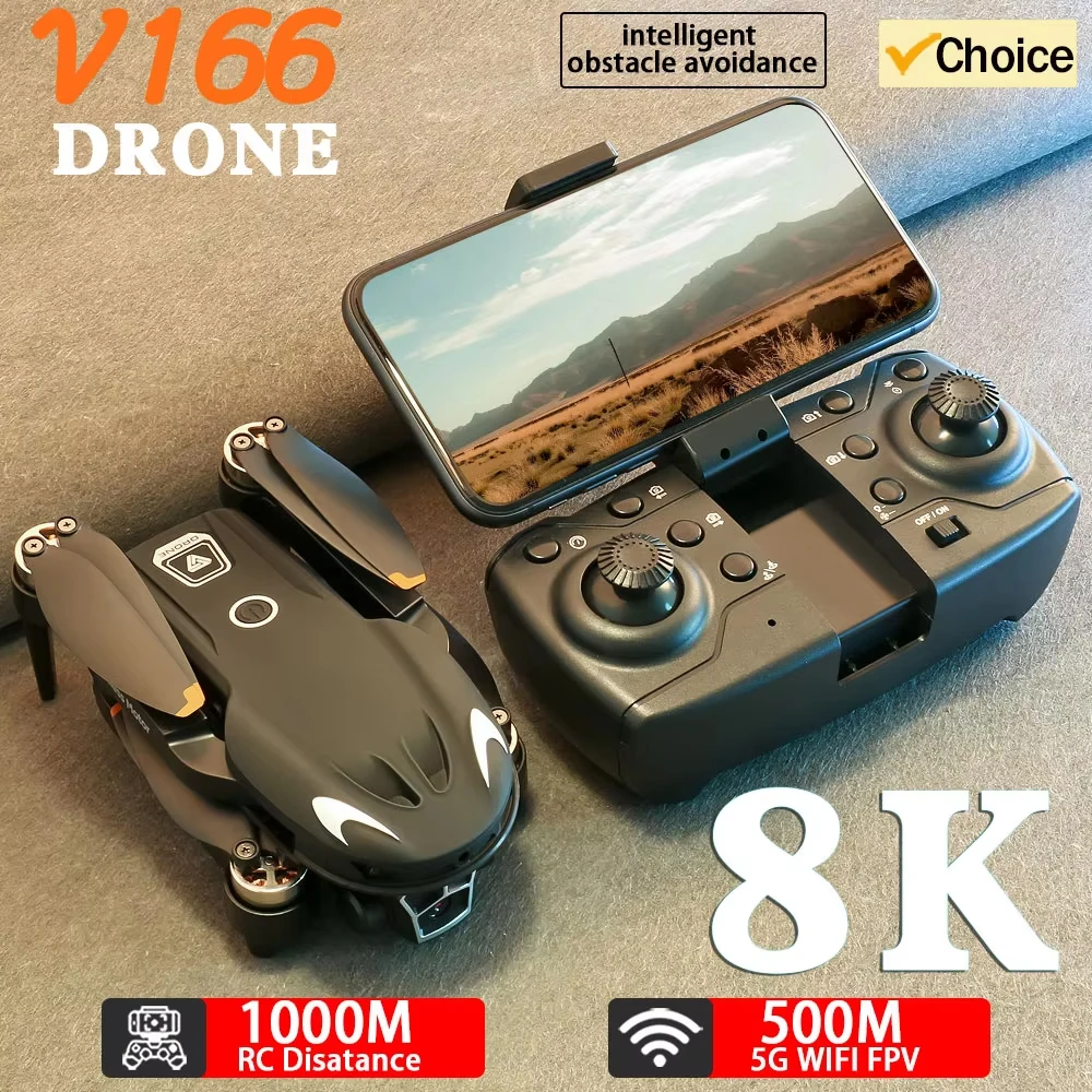 V166 8K Mini Drone FPV Wide Angle Dual Camera Aerial Photographer GPS Optical Streaming Brushless Obstacle Avoidance RC dron
V166 8K Mini Drone FPV Wide Angle Dual Camera Aerial Photographer GPS Optical Streaming Brushless Obstacle Avoidance RC dron
