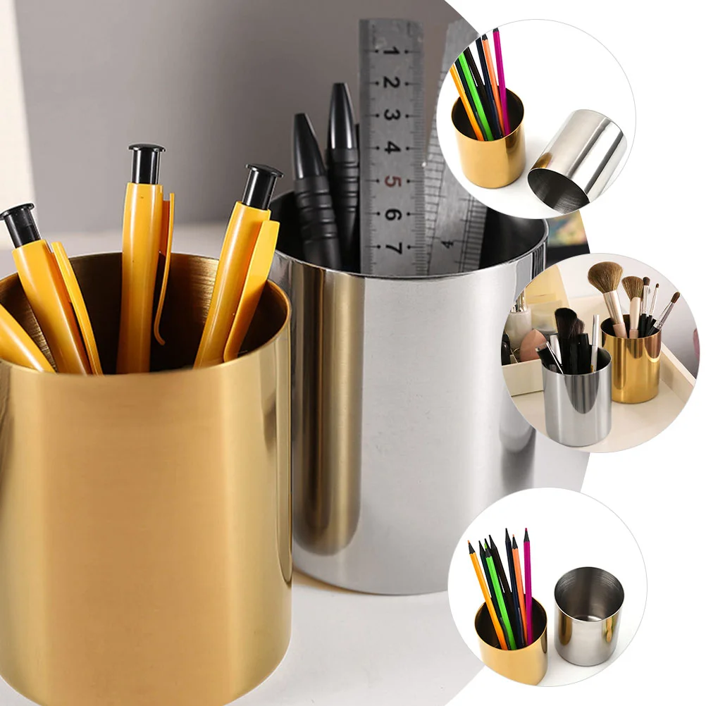 Desktop Pen Holder Vanity Organizer Golden Multifunctional Makeup Stainless Steel Brush Storage
Desktop Pen Holder Vanity Organizer Golden Multifunctional Makeup Stainless Steel Brush Storage