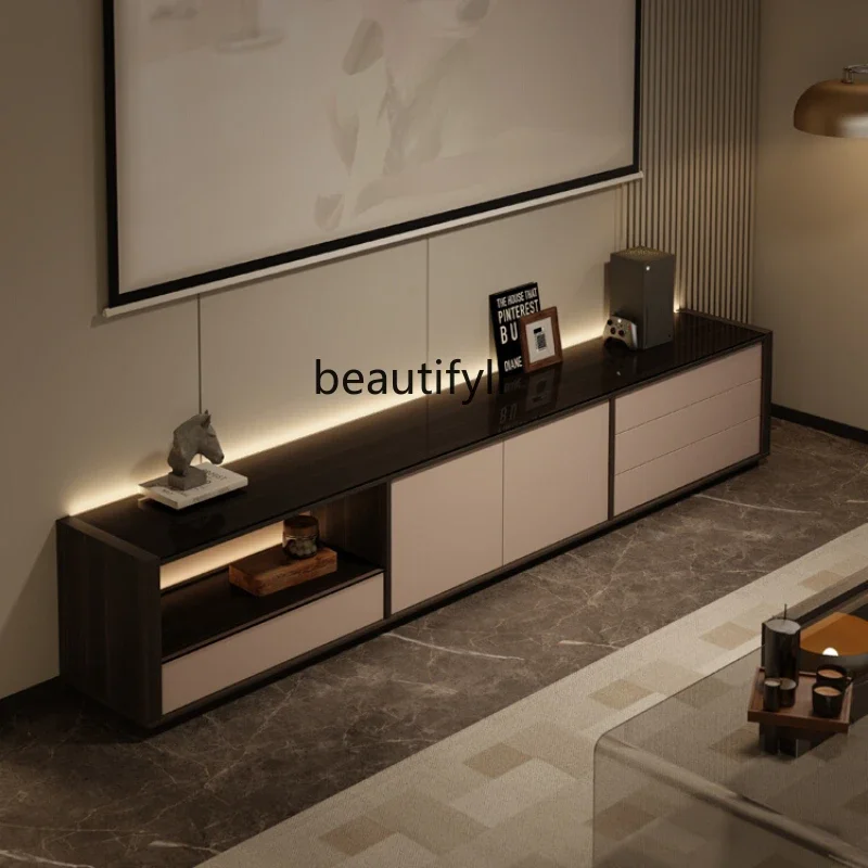 TV Cabinet and Tea Table Combination Italian Light Luxury Living Room Floor Storage and Storage
TV Cabinet and Tea Table Combination Italian Light Luxury Living Room Floor Storage and Storage