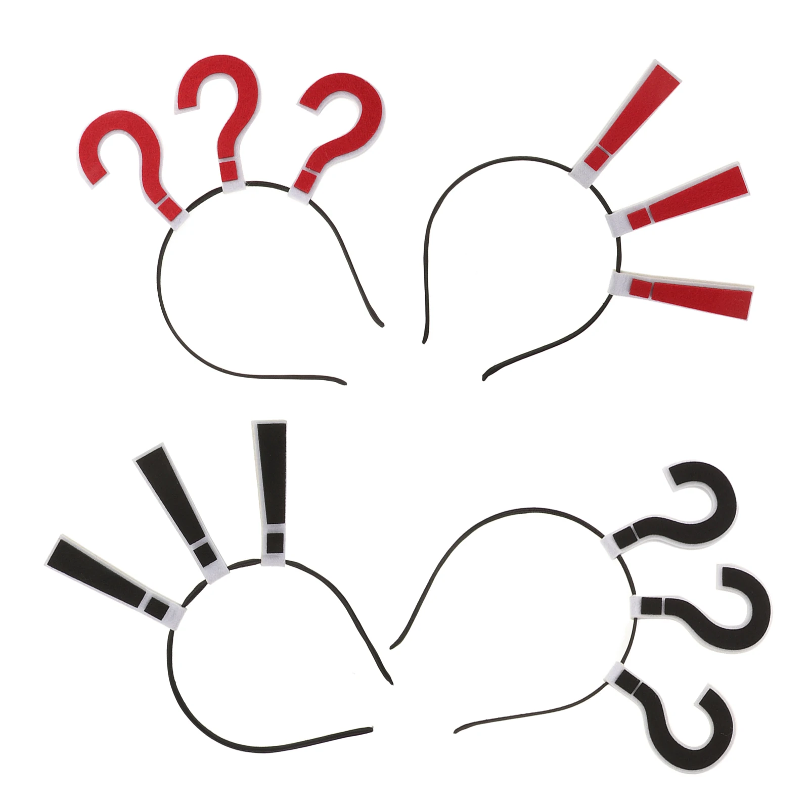 4pcs Question Mark Headband Funny Photo Decorative Headwear Novelty Hair Band Punctuation Hoop Party Accessories
4pcs Question Mark Headband Funny Photo Decorative Headwear Novelty Hair Band Punctuation Hoop Party Accessories