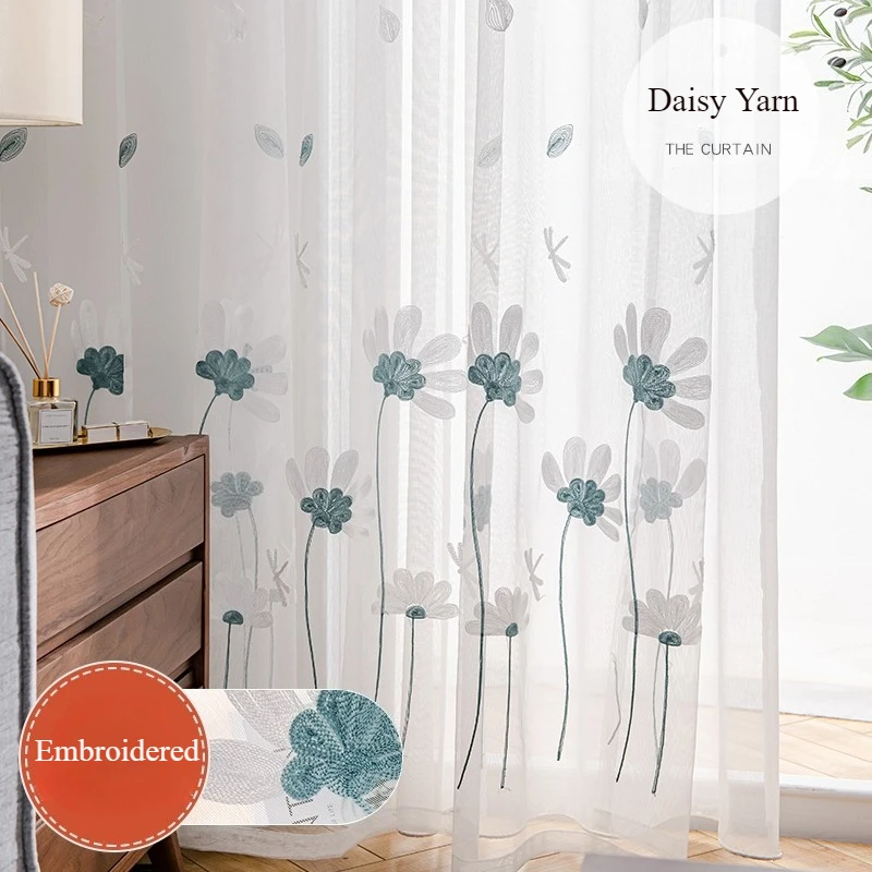 Embroidered Decor Daisy Sheer Tulle Window Curtain for Living Room Bedroom Balcony Blackout Drape Partition Custome Soft Voile
Embroidered Decor Daisy Sheer Tulle Window Curtain for Living Room Bedroom Balcony Blackout Drape Partition Custome Soft Voile