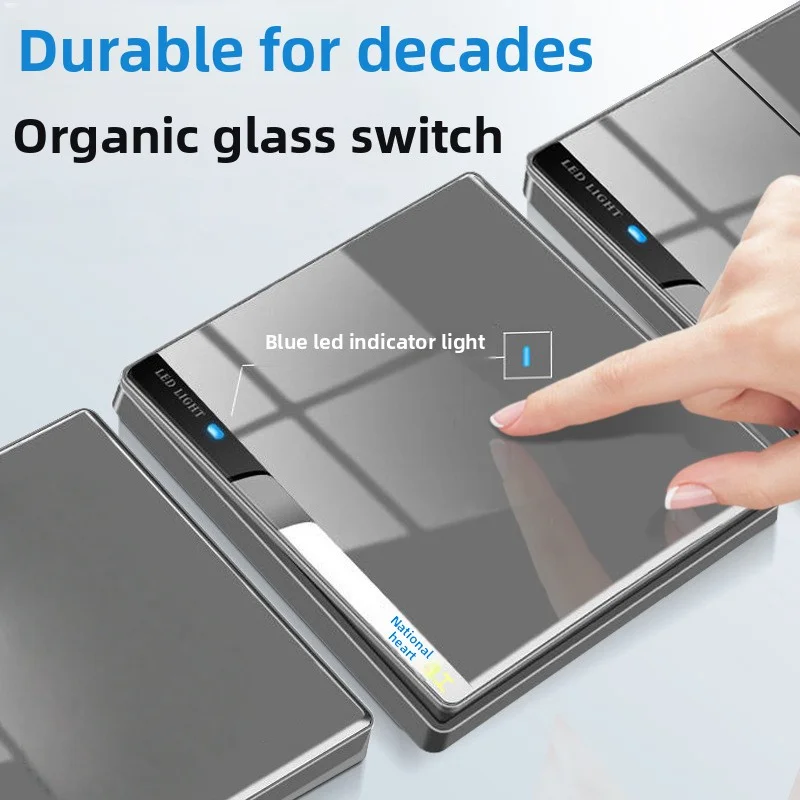 86 Type Frameless Mirror Glass Ultra-Thin Fluorescent Guidance Switch Is Easy To Clean Install Personalized Home Glass Switch
86 Type Frameless Mirror Glass Ultra-Thin Fluorescent Guidance Switch Is Easy To Clean Install Personalized Home Glass Switch