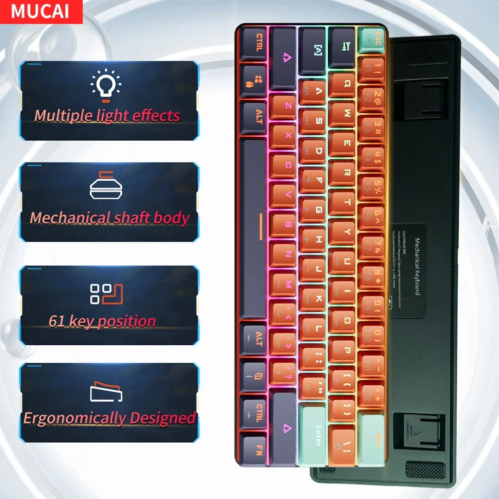 MUCAI MKA610 USB Мини Киберспортивная Механическая Проводная Клавиатура Красная Ось Светодиодный Эффект Игровой ПК Ноутбук Съемный Кабель
MUCAI MKA610 USB Мини Киберспортивная Механическая Проводная Клавиатура Красная Ось Светодиодный Эффект Игровой ПК Ноутбук Съемный Кабель