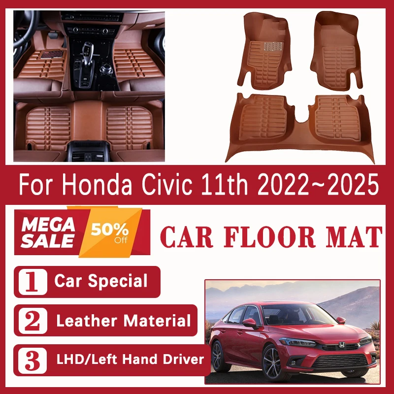 Car Floor Mat For Honda Civic 11th Gen FE FL 2023 2024 2025 Leather Carpet Foot Cover Left Hand Driver Auto Interior Accessories
Car Floor Mat For Honda Civic 11th Gen FE FL 2023 2024 2025 Leather Carpet Foot Cover Left Hand Driver Auto Interior Accessories