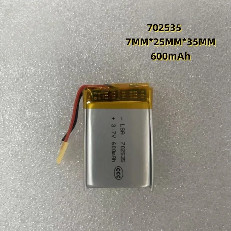 702535 Polymer Lithium Battery 3.7V 600mAh Beauty Device, Scanner, LED Light Polymer Lithium Battery
702535 Polymer Lithium Battery 3.7V 600mAh Beauty Device, Scanner, LED Light Polymer Lithium Battery