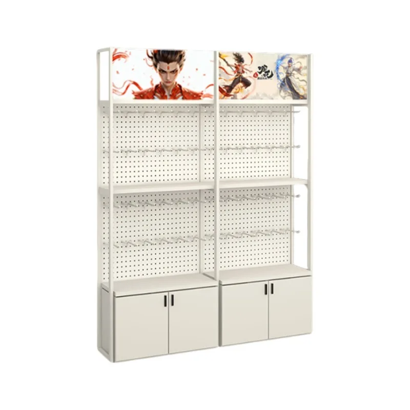 Budget-Friendly Retail Shelf Hooks Small Stores Compact Corner Hook Display Rack Jewelry Rotating Product Showcase