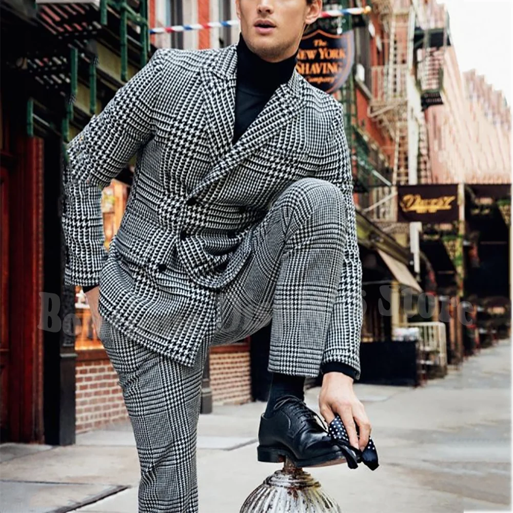 2026 Luxury Tuxedo Suit For Men High Quality Handsome Groom Wedding Set Two Pieces Double Breasted Plaid Elegant Male Outfit
2026 Luxury Tuxedo Suit For Men High Quality Handsome Groom Wedding Set Two Pieces Double Breasted Plaid Elegant Male Outfit