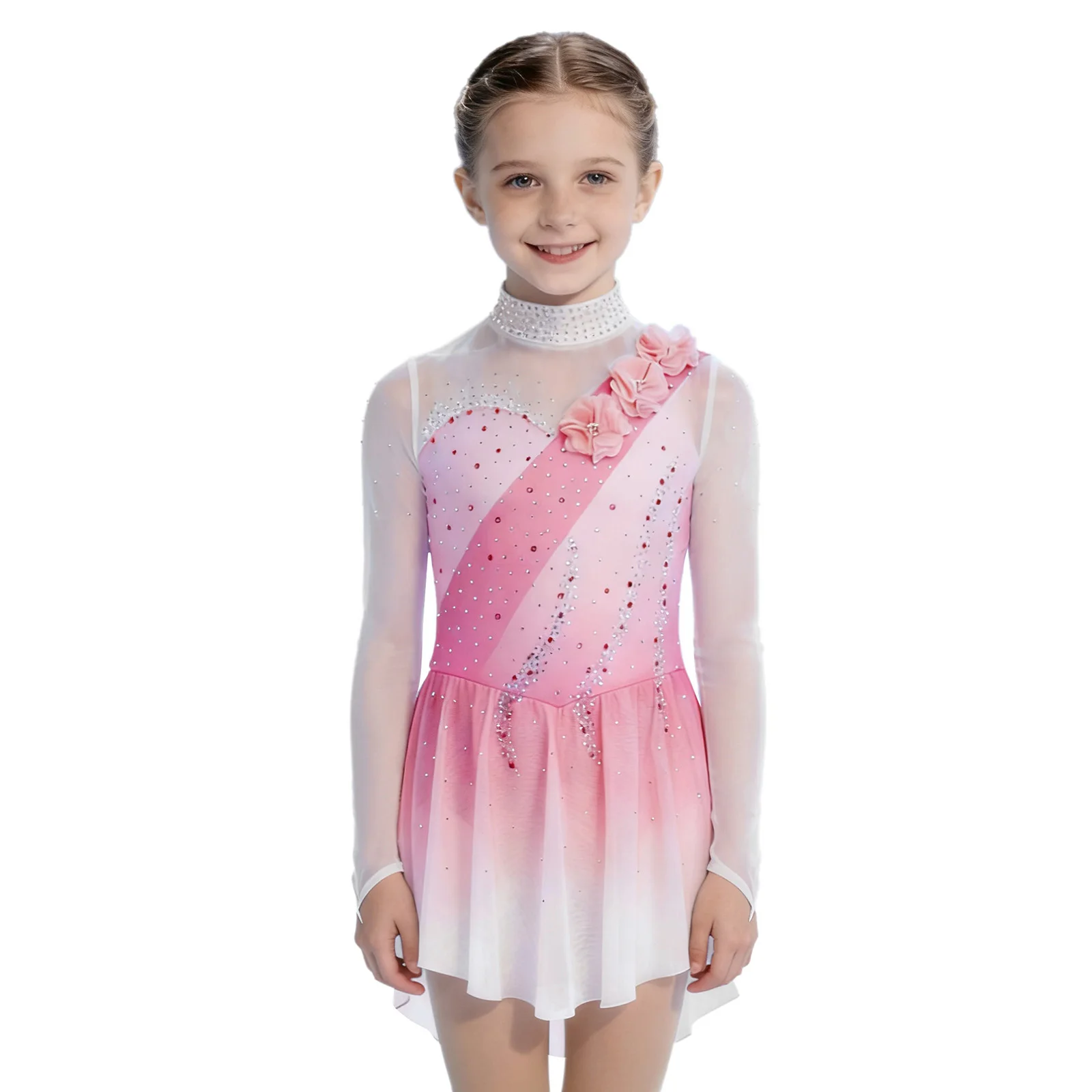 Kids Girls Figure Skating Dance Dress Lyrical Dress Sheer Mesh Long Sleeves Flowers Rhinestones Gradient Color Leotard Dresses
Kids Girls Figure Skating Dance Dress Lyrical Dress Sheer Mesh Long Sleeves Flowers Rhinestones Gradient Color Leotard Dresses