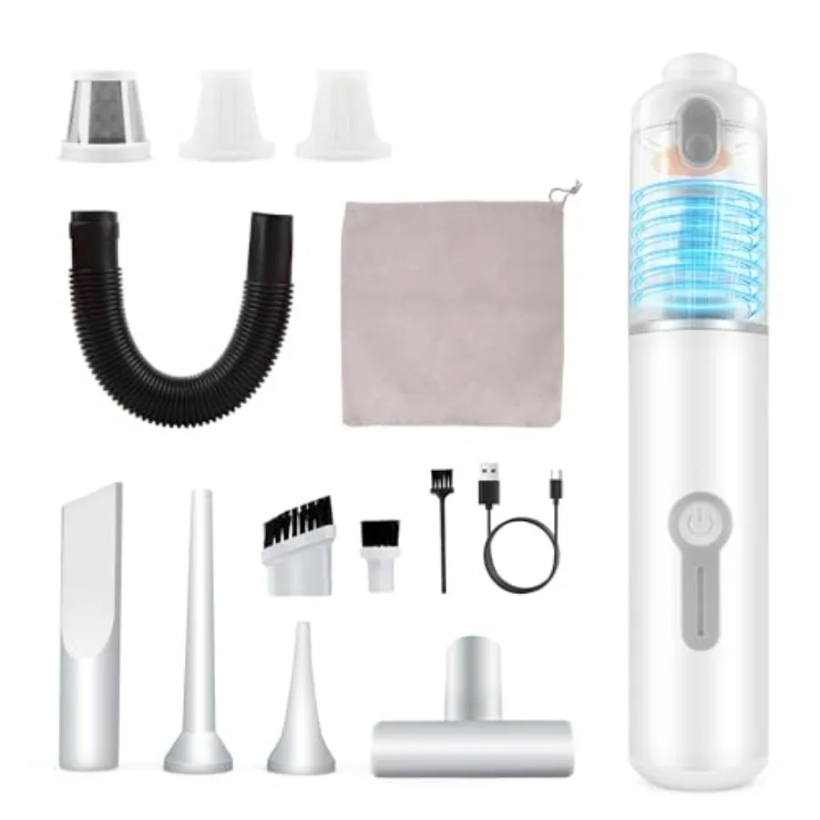 Portable Cordless Car Vacuum 20000Pa Mini Vacuum Cleaner with Type-C Fast Charge 4-in-1 Compact Auto Duster Air Pump 15 Attachm
Portable Cordless Car Vacuum 20000Pa Mini Vacuum Cleaner with Type-C Fast Charge 4-in-1 Compact Auto Duster Air Pump 15 Attachm
