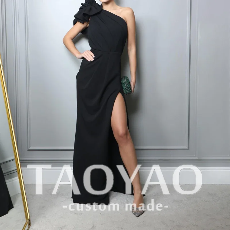 Elegant One Shoulder Black Satin Pleated Design Vestidos Simple 2024 Solid Slim Long Evening Dresses Modern Temperament Gown
Elegant One Shoulder Black Satin Pleated Design Vestidos Simple 2024 Solid Slim Long Evening Dresses Modern Temperament Gown