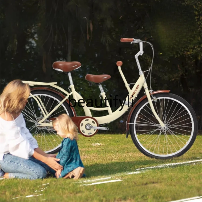 Permanent bicycle 24 inches for women and adults, mother and child bicycle for 2 people
Permanent bicycle 24 inches for women and adults, mother and child bicycle for 2 people