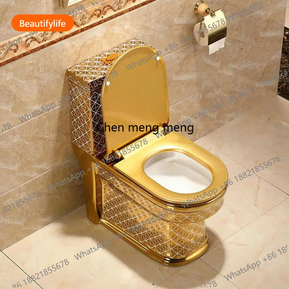 A50 Artistic Gold Diamond Ceramic Toilet One Piece Closestool Villa House Renovation Floor Mount Cyclone Flushing Bathroom Toile
A50 Artistic Gold Diamond Ceramic Toilet One Piece Closestool Villa House Renovation Floor Mount Cyclone Flushing Bathroom Toile