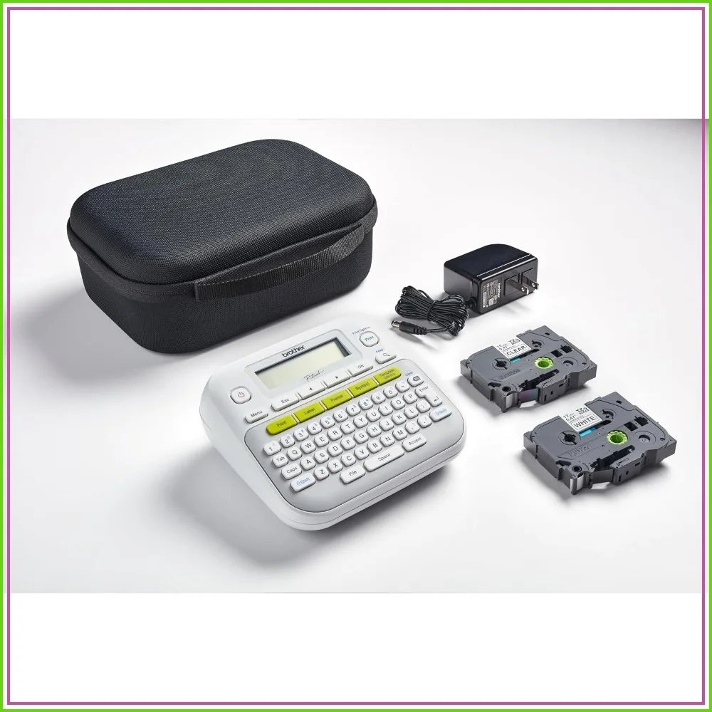 Label Maker Bundle with Carrying Case, Adapter & 2 Tapes, 14 Fonts, 97 Frames, 600+ Symbols, 27 Templates, Stores 30 Labels
Label Maker Bundle with Carrying Case, Adapter & 2 Tapes, 14 Fonts, 97 Frames, 600+ Symbols, 27 Templates, Stores 30 Labels
