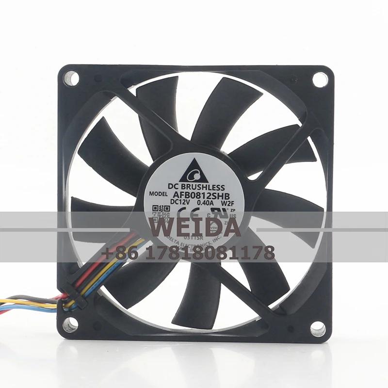 Delta 12V 0.40A 8CM chassis Power Supply 4-wire PWM double ball bearing cooling fan AFB0812SHB
Delta 12V 0.40A 8CM chassis Power Supply 4-wire PWM double ball bearing cooling fan AFB0812SHB