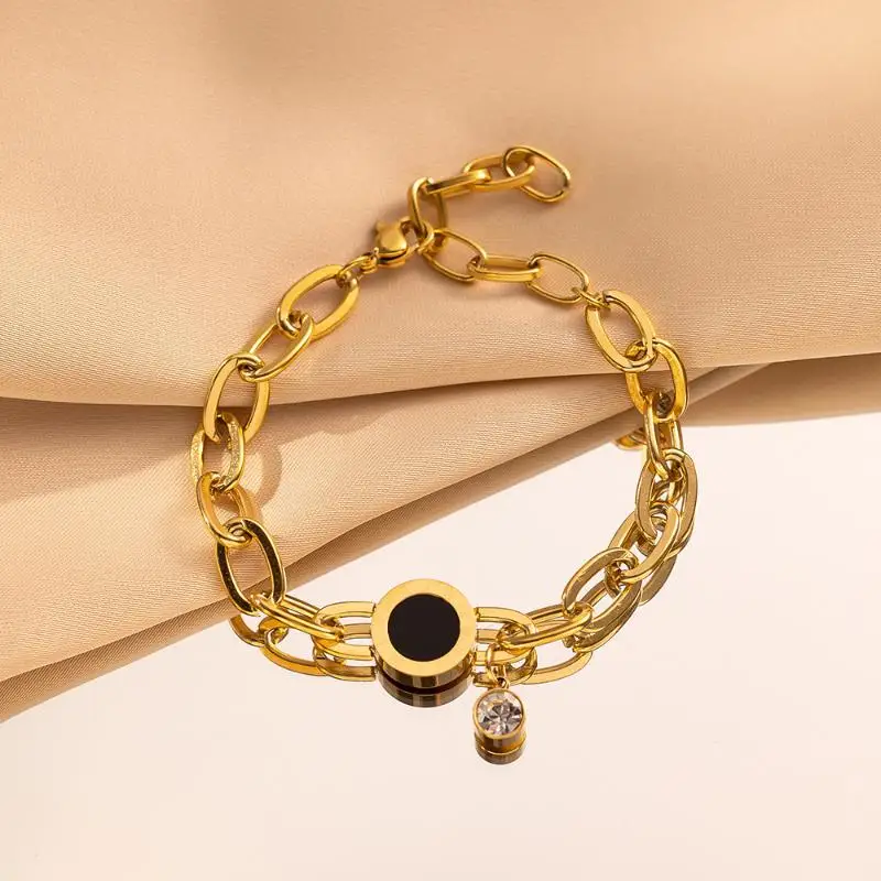 UILZ Fashion Roman Number Bracelet for Women Gold Color Stainless Steel Bracelet Daily Wear Jewelry
UILZ Fashion Roman Number Bracelet for Women Gold Color Stainless Steel Bracelet Daily Wear Jewelry