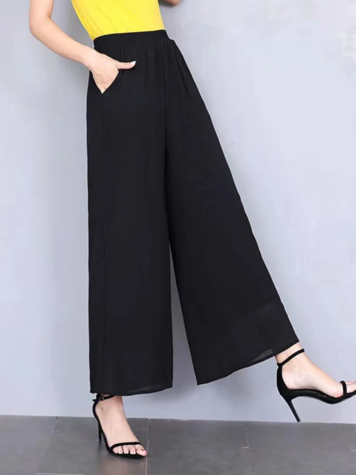 Новые женские модные летние тонкие повседневные свободные шифоновые брюки с высокой талией и широкими штанинами, укороченные (7/8), больших размеров, для мам
Новые женские модные летние тонкие повседневные свободные шифоновые брюки с высокой талией и широкими штанинами, укороченные (7/8), больших размеров, для мам