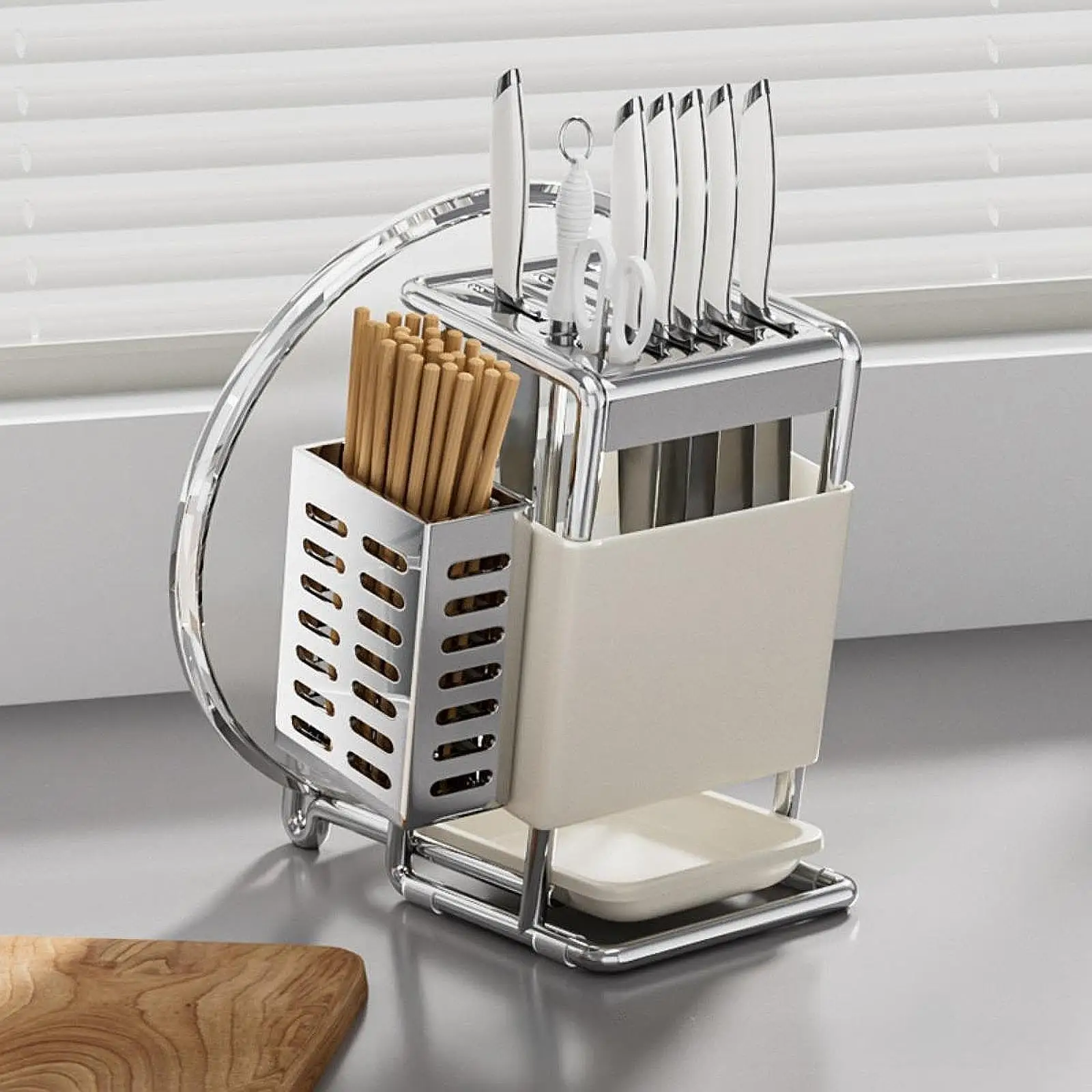 Knife Holder Pot Lids Organizer Drain Tray Knife Storage Stand Knife Block Holder for Under Sinks Rvs Kitchen Apartment Cabinets
Knife Holder Pot Lids Organizer Drain Tray Knife Storage Stand Knife Block Holder for Under Sinks Rvs Kitchen Apartment Cabinets