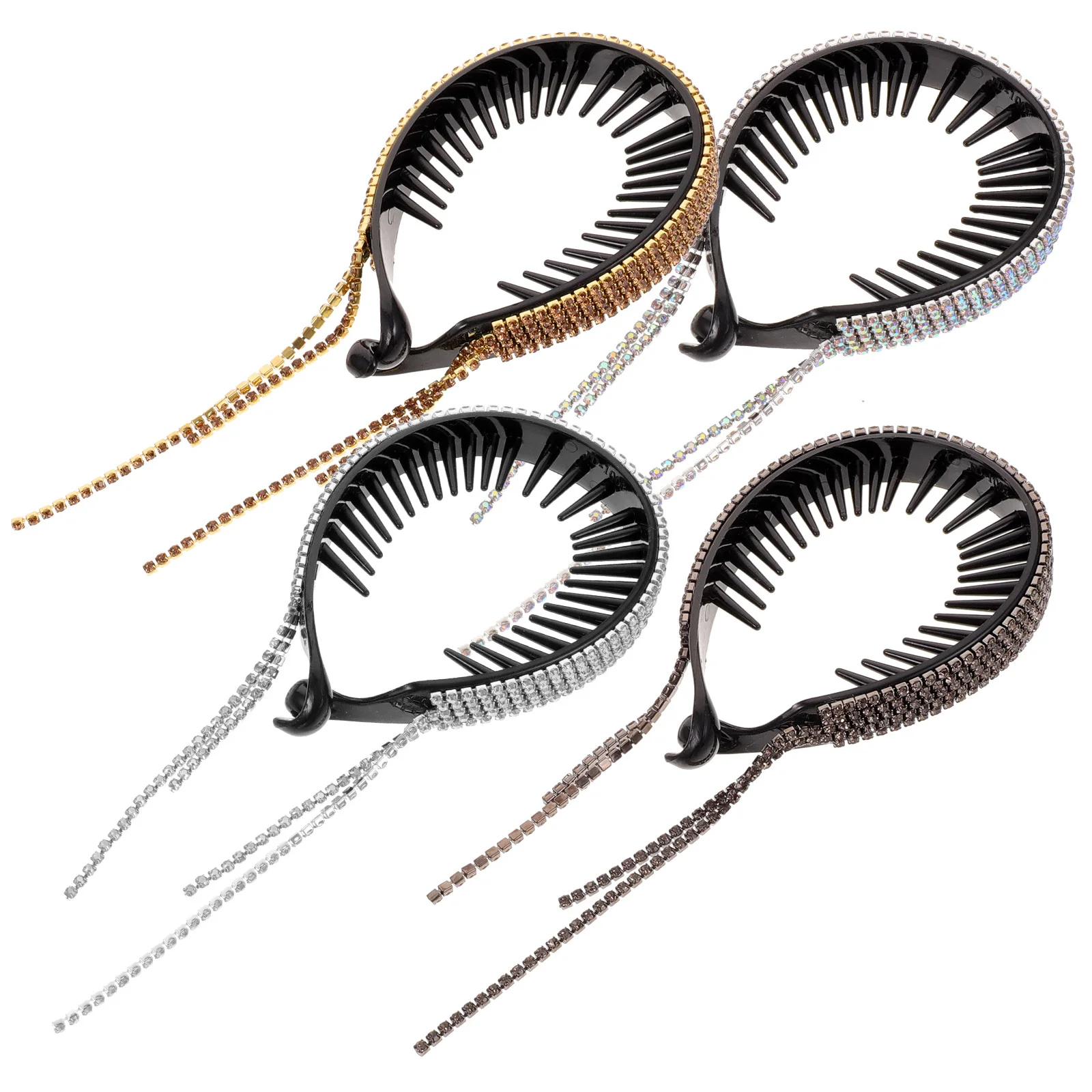 4Pcs Tassel Hair Bun Holders Rhinestone Glitter Ponytail Clips Comfortable Non-Damaging Hair Accessories for Daily Wear
4Pcs Tassel Hair Bun Holders Rhinestone Glitter Ponytail Clips Comfortable Non-Damaging Hair Accessories for Daily Wear