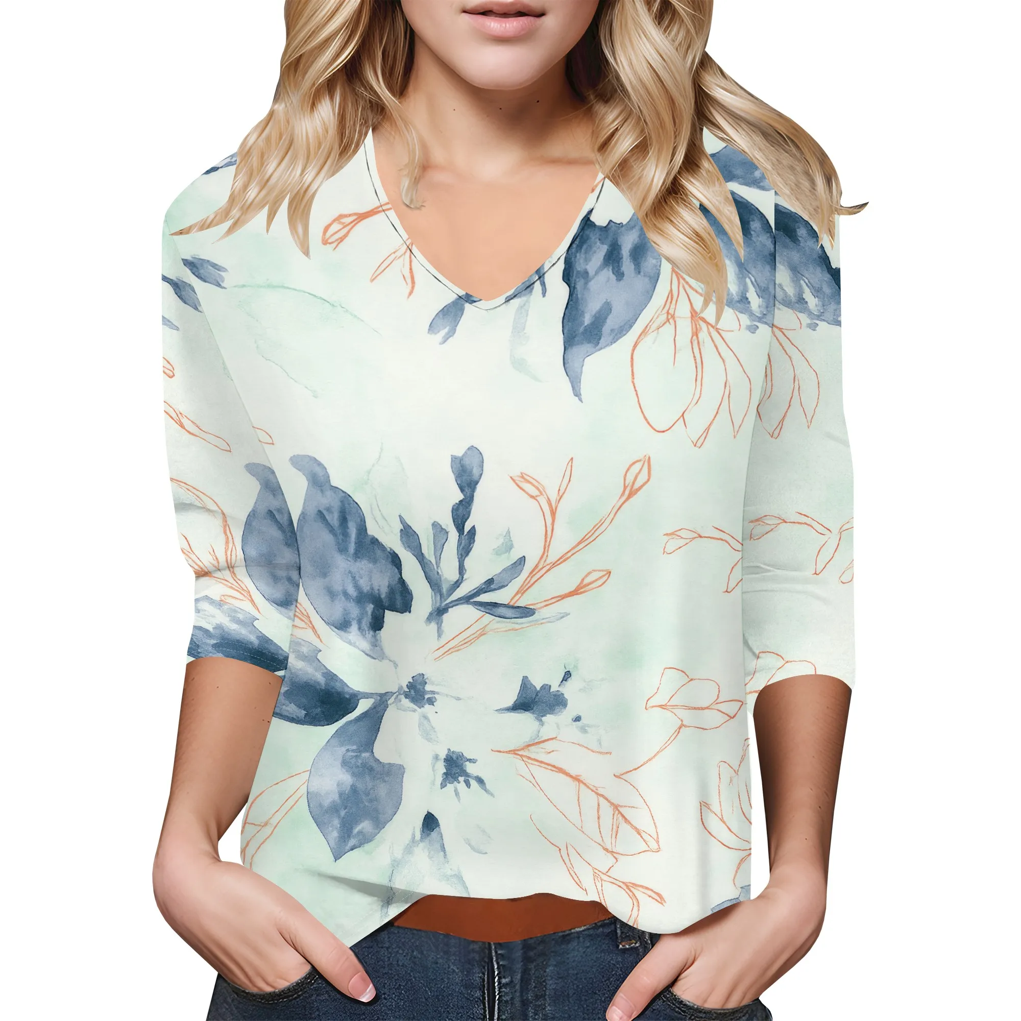 Womens 3/4 Length Sleeve Tunic Tops Casual V Neck Shirts Basic Tees Business Work Blouses Summer Fall 2025 Clothes
Womens 3/4 Length Sleeve Tunic Tops Casual V Neck Shirts Basic Tees Business Work Blouses Summer Fall 2025 Clothes