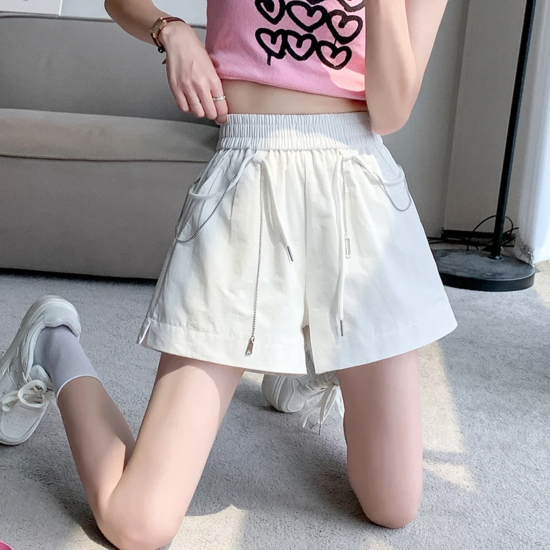 High Waist A-Line Wide Leg Pants Women's Summer Casual Trousers Drawstring Chain Elastic Waist Shorts Korean Style Commute
High Waist A-Line Wide Leg Pants Women's Summer Casual Trousers Drawstring Chain Elastic Waist Shorts Korean Style Commute