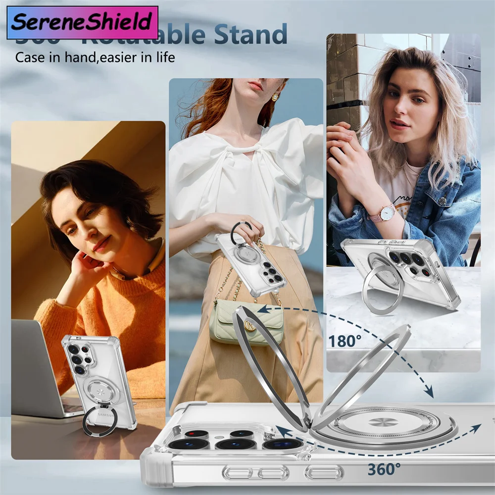 Rotating Magnetic Folding Stand Transparent Phone Case for Samsung S26 S25 Edge S24 S23 Plus FE S21 Ultra Armor Shockproof Cover
Rotating Magnetic Folding Stand Transparent Phone Case for Samsung S26 S25 Edge S24 S23 Plus FE S21 Ultra Armor Shockproof Cover