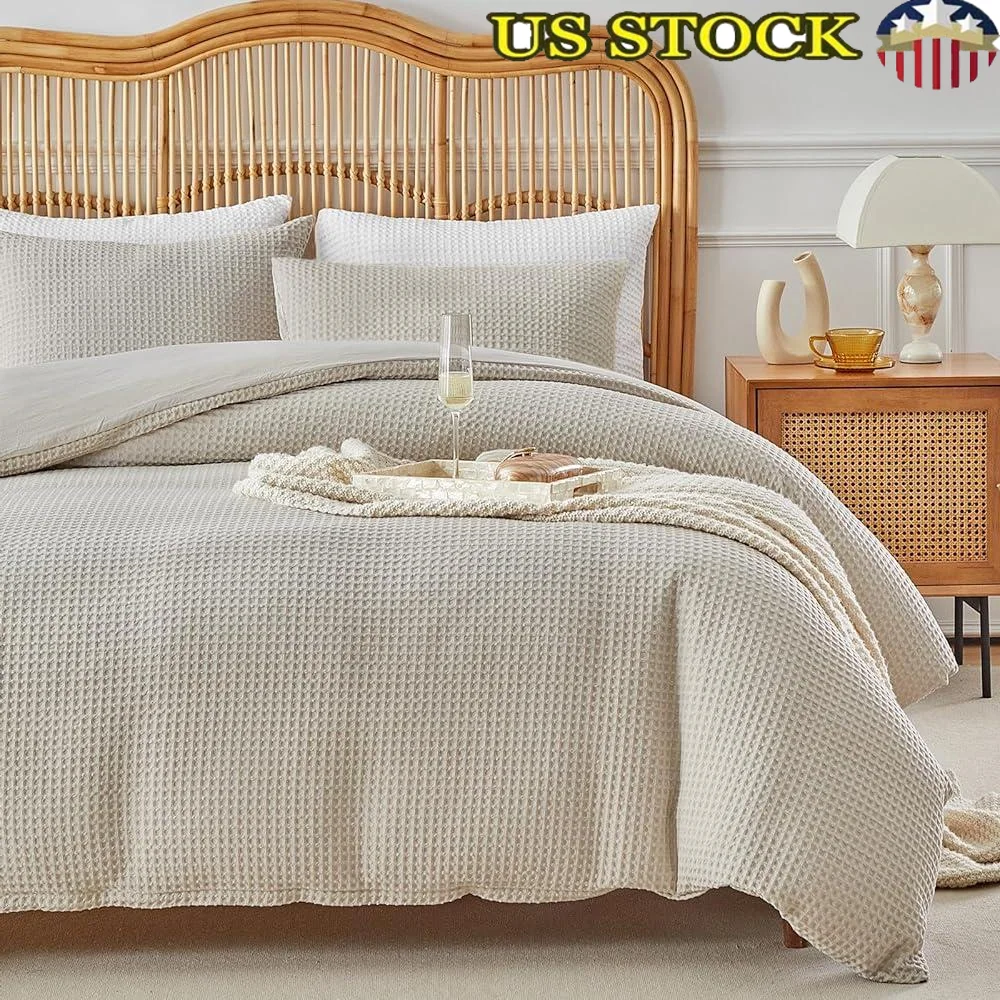 Waffle Weave Duvet Cover Set Soft Breathable Microfiber Textured Comforter Cover 3 Pieces King Size Corner Ties Hidden Zipper
Waffle Weave Duvet Cover Set Soft Breathable Microfiber Textured Comforter Cover 3 Pieces King Size Corner Ties Hidden Zipper