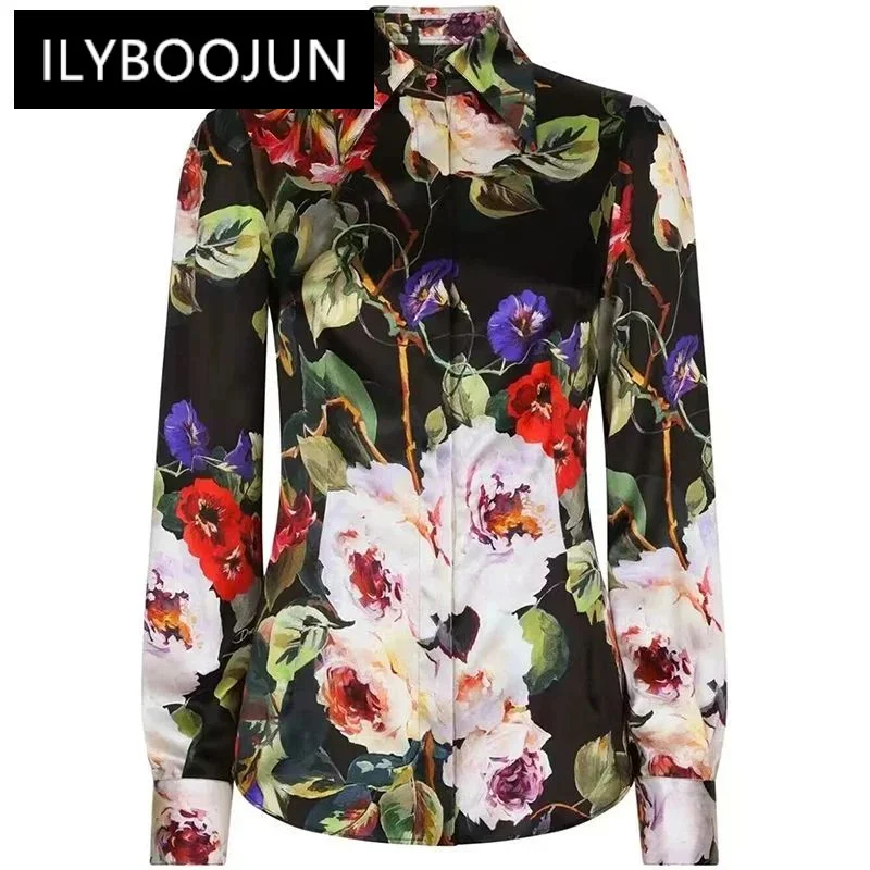 ILYBOOJUN Fashion Designer Spring Silk Tops Women Turn-down Collar Long Sleeve Floral Print Vintage Single Breasted Shirt
ILYBOOJUN Fashion Designer Spring Silk Tops Women Turn-down Collar Long Sleeve Floral Print Vintage Single Breasted Shirt
