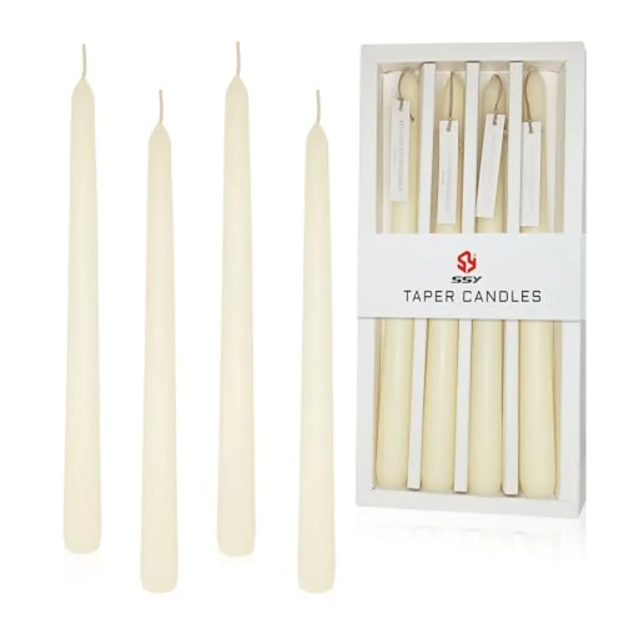 Ivory Taper Candles 4 Pack Vanilla Cream Scented Candles 10 inch Long Candlesticks for Wedding Festiva Dinner Holiday Decor
Ivory Taper Candles 4 Pack Vanilla Cream Scented Candles 10 inch Long Candlesticks for Wedding Festiva Dinner Holiday Decor