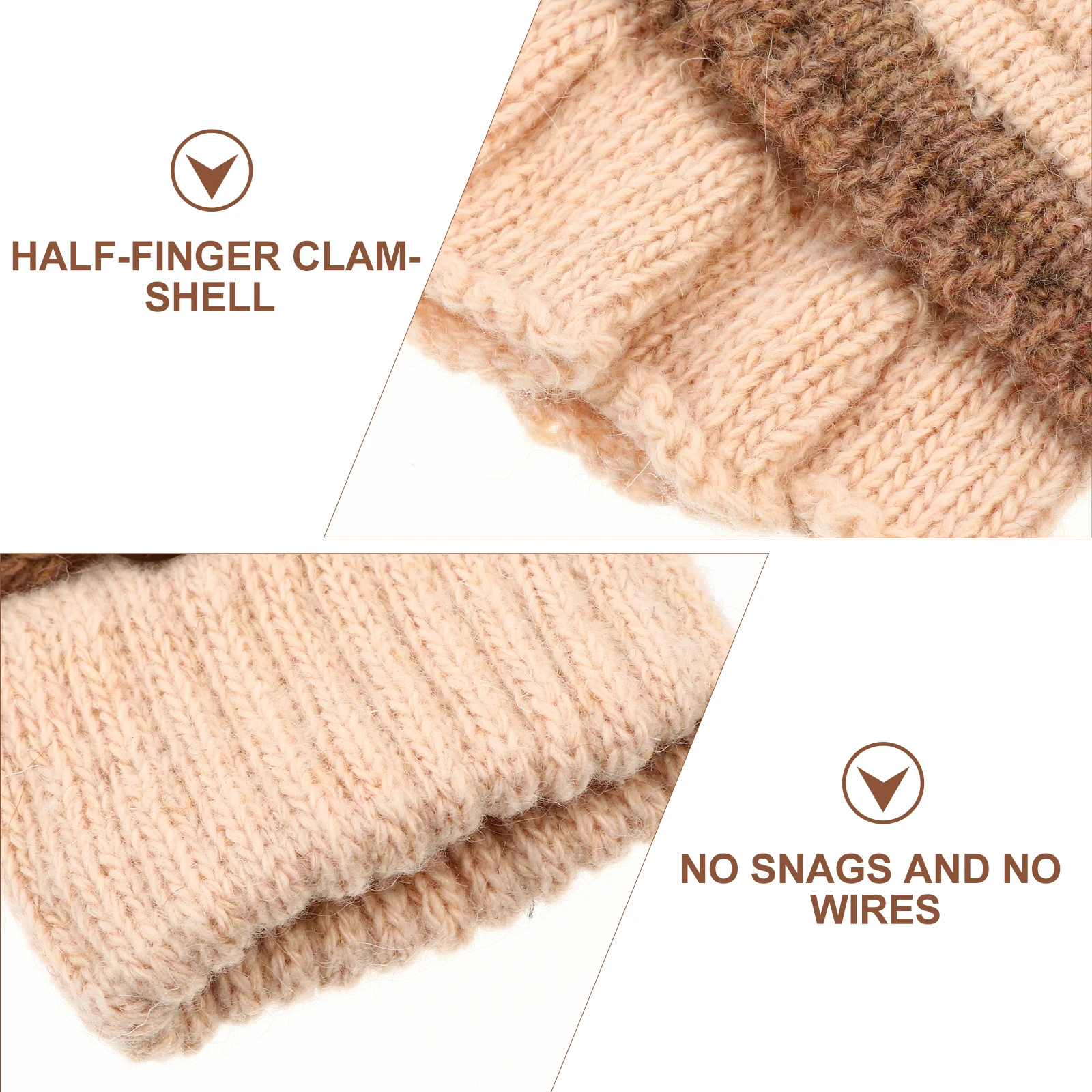 1 Pair Women'S Winter Thermal Knitted Gloves Half Finger Convertible Mitten Clamshell Design Warm Hand Warmer For Outdoor Work 
1 Pair Women'S Winter Thermal Knitted Gloves Half Finger Convertible Mitten Clamshell Design Warm Hand Warmer For Outdoor Work