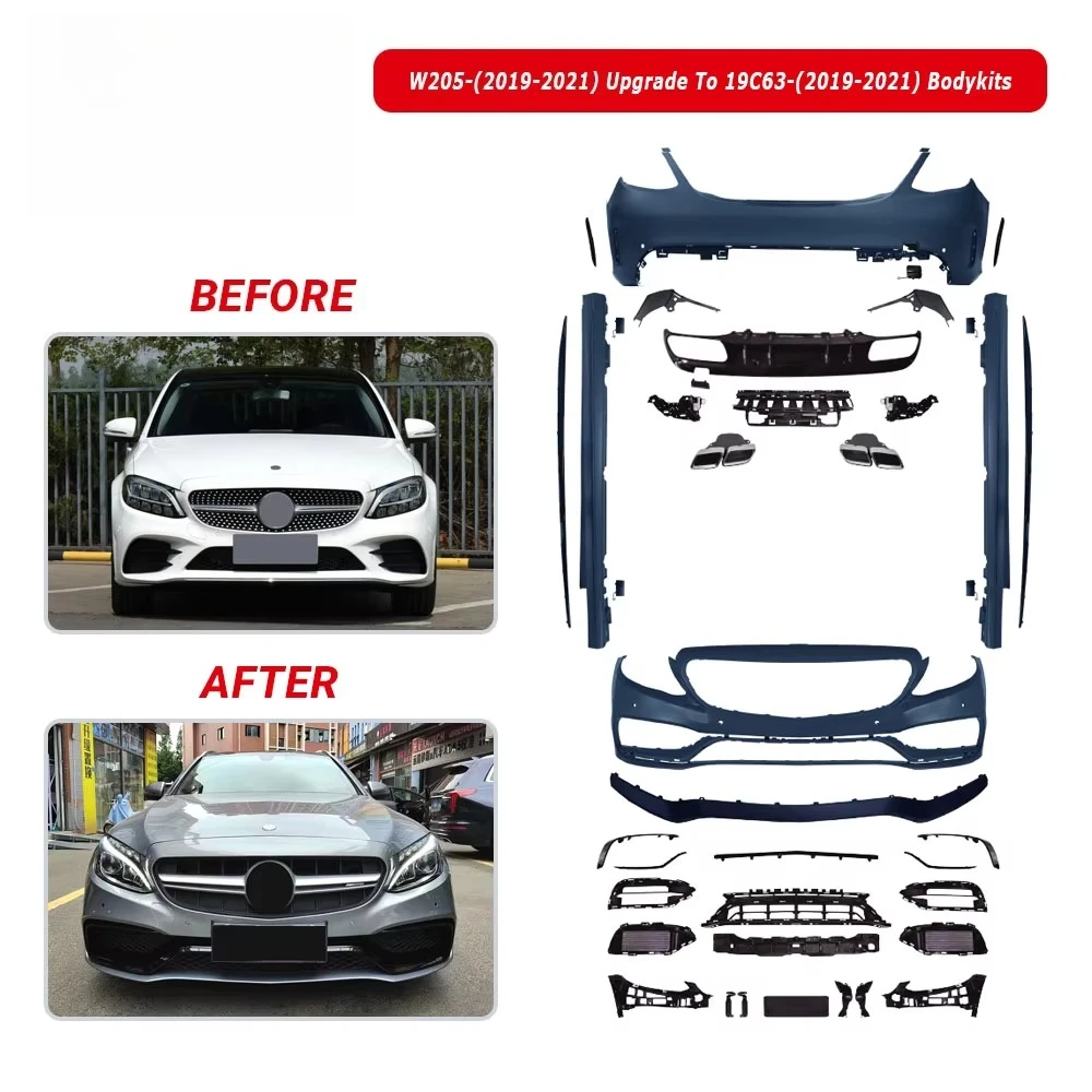 Hot Sale Front/Rear Bumper Kits Car Body Parts Accessories W205 2019-2021 Upgrade To 19C63 2019-2021 Bodykit Universal Fitment
Hot Sale Front/Rear Bumper Kits Car Body Parts Accessories W205 2019-2021 Upgrade To 19C63 2019-2021 Bodykit Universal Fitment