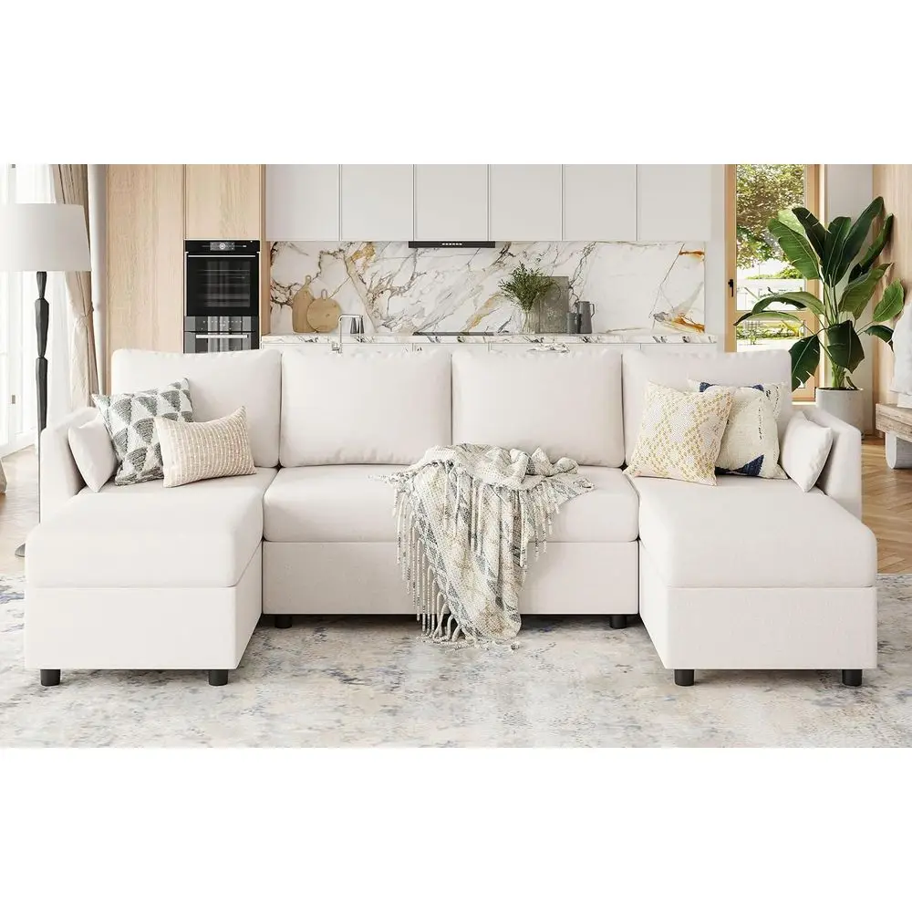 6-Seat Sectional Sofa with Storage, Memory Foam, Convertible for Living Room, Chaise Included, Beige
6-Seat Sectional Sofa with Storage, Memory Foam, Convertible for Living Room, Chaise Included, Beige