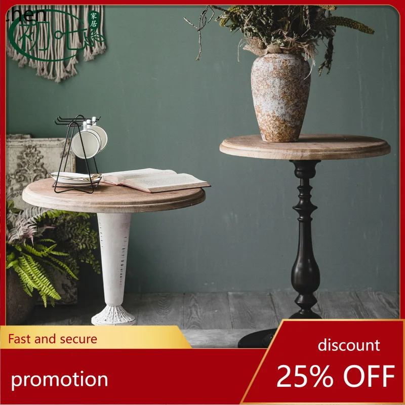 HXL Iron Art Small Round Table Balcony Side Table Solid Wood Living Room Small Coffee Table
HXL Iron Art Small Round Table Balcony Side Table Solid Wood Living Room Small Coffee Table