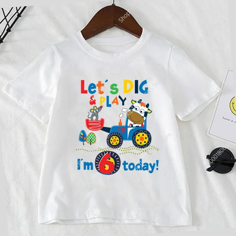 Boy Excavator Cow Mouse Birthday Shirt I'm 1-9 Year T-Shirt Wild Tee Boys Birthday Party T Shirt Clothes Kids Gifts Tops
Boy Excavator Cow Mouse Birthday Shirt I'm 1-9 Year T-Shirt Wild Tee Boys Birthday Party T Shirt Clothes Kids Gifts Tops